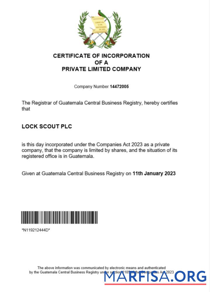 Printable Guatemala certificate of registration Word and PDF template (2)